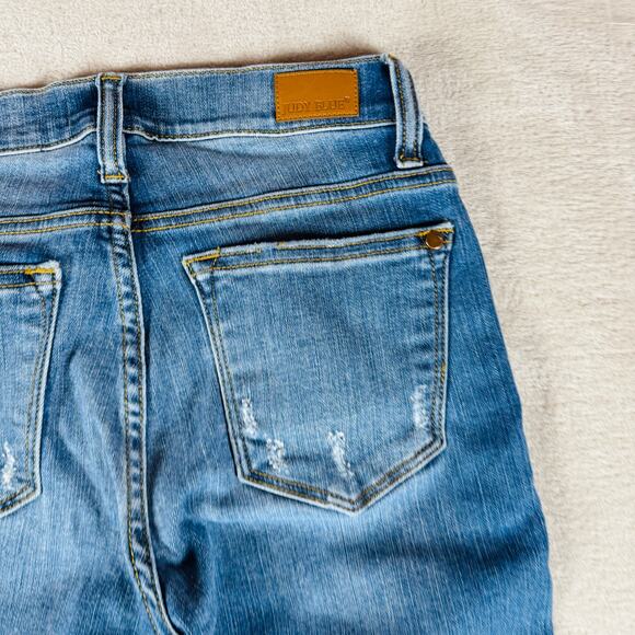 Judy Blue Los Angeles Jeans Women 5/27 Blue‎ Denim Adeline Mid Rise Distressed - Picture 8 of 12